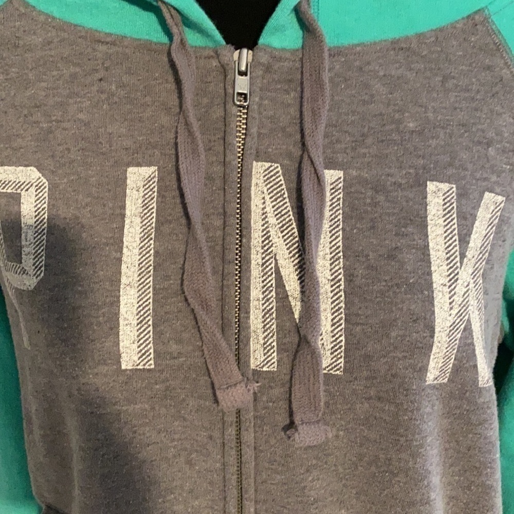 Teal & Grey Zip Up Hoodie size small - Picture 11 of 11